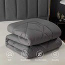 Gray diamond quilted king size quilt set bedroom bedding