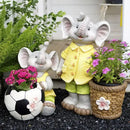Gray floral elephant garden decoration outdoor ceramic figurine