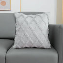 Gray fluffy embroidery cushion cover living room woven textured decor