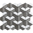 Gray Foussana, Bianco Dolomiti Textured 3d Hexagon Limestone Mosaics 10 3/8x12