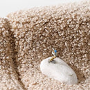 Gray geometric flocked plush bath mat bathroom rug