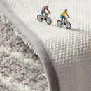 Gray geometric flocked plush bath mat bathroom rug