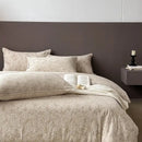 Gray geometric linen cotton jacquard bedding set bedroom decor