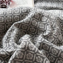 Gray geometric linen cotton jacquard bedding set bedroom decor