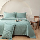 Gray geometric quilted egyptian cotton bedspread set bedroom