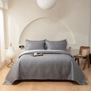 Gray geometric quilted egyptian cotton bedspread set bedroom