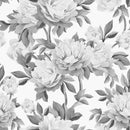 Gray Giant Peonies Wallpaper Mural