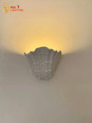 Gray gypsum shell led wall lamp bedroom sconce