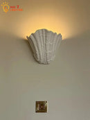 Gray gypsum shell led wall lamp bedroom sconce