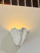 Gray gypsum shell led wall lamp bedroom sconce