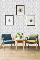 Gray Herringbone Wallpaper
