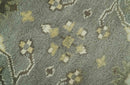 Gray, Ivory and Beige 6x8.8 Hand Knotted Traditional Oushak wool area rug