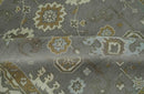 Gray, Ivory and Olive 6x9 Hand Knotted Traditional Oushak wool area rug