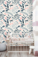 Gray Leaves and Berries Wallpaper