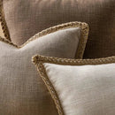 Gray linen square throw pillow covers set bedroom decor