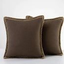 Gray linen square throw pillow covers set bedroom decor