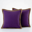Gray linen square throw pillow covers set bedroom decor