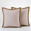 Gray linen square throw pillow covers set bedroom decor