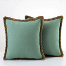 Gray linen square throw pillow covers set bedroom decor