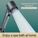 Gray metallic 3-mode handheld shower head bathroom spray nozzle