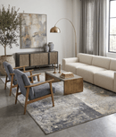 Gray Modern Abstract Wool And Viscose 8x10 Area Rug