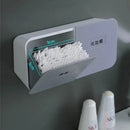 Gray & peach cotton swab holder bathroom wall organizer compartment