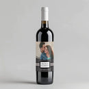 Gray Photo Wedding Wine Label