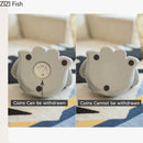 Gray & pink elephant savings jar piggy bank – nursery bedroom decor