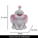 Gray & pink elephant savings jar piggy bank – nursery bedroom decor