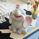 Gray & pink elephant savings jar piggy bank – nursery bedroom decor