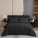 Gray quilted king size comforter bedroom soft plush blanket