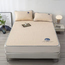 Gray quilted latex bed mat set with cloud embroidery bedroom matress pad