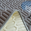 Gray quilted latex bed mat set with cloud embroidery bedroom matress pad