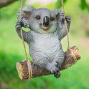Gray resin cartoon koala swinging garden sculpture outdoor decor