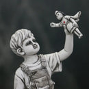 Gray resin super nurse angel boy statue living room decor