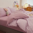 Gray satin cotton quilted duvet cover bedroom bedding set