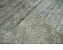 Gray, Silver and Charcoal Traditional ikat design 6x9 Hand knotted wool and Bamboo Silk area Rug