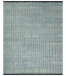 Gray, Silver and Ivory Traditional Hand Knotted 8x10 Wool Area Rug