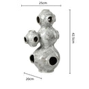 Gray speckled abstract planet ceramic ornament living room sculpture