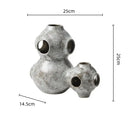 Gray speckled abstract planet ceramic ornament living room sculpture