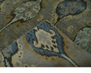 Gray, Teal, Beige and Silver Antique Ikat Design 8x10 wool Area Rug