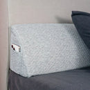 DecorBites™ Bed Wedge Pillow Memory Foam Mattress Gap Filler with 2 Large Side Pockets