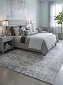 Gray Transitional Style Handmade Bamboo Silk 8x10 Area Rug