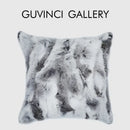 Gray & white faux rex rabbit fur cushion cover living room throw pillow