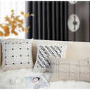 Gray & white faux rex rabbit fur cushion cover living room throw pillow