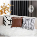 Gray & white faux rex rabbit fur cushion cover living room throw pillow