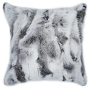 Gray & white faux rex rabbit fur cushion cover living room throw pillow