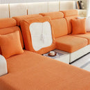 Gray & white jacquard velvet sofa cover living room stretch slipcover