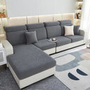 Gray & white jacquard velvet sofa cover living room stretch slipcover