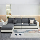 Gray & white jacquard velvet sofa cover living room stretch slipcover